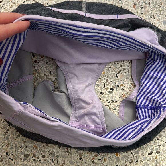 Lululemon run speed lined shorts 4 purple grey gray - Picture 5 of 5